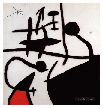 Joan Miró Painting - Mujer y pájaros en la noche Joan Miró